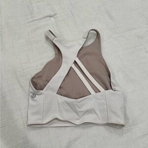 Lululemon Athletica Cream and Brown Crop Top